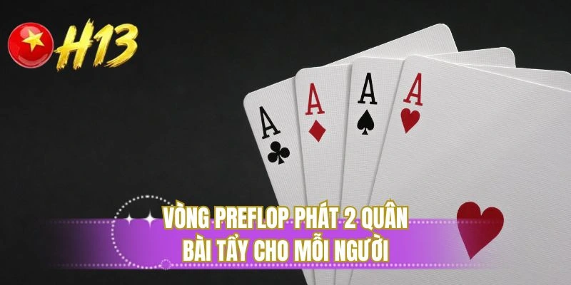 Vòng Preflop phát 2 quân bài tẩy cho mỗi người